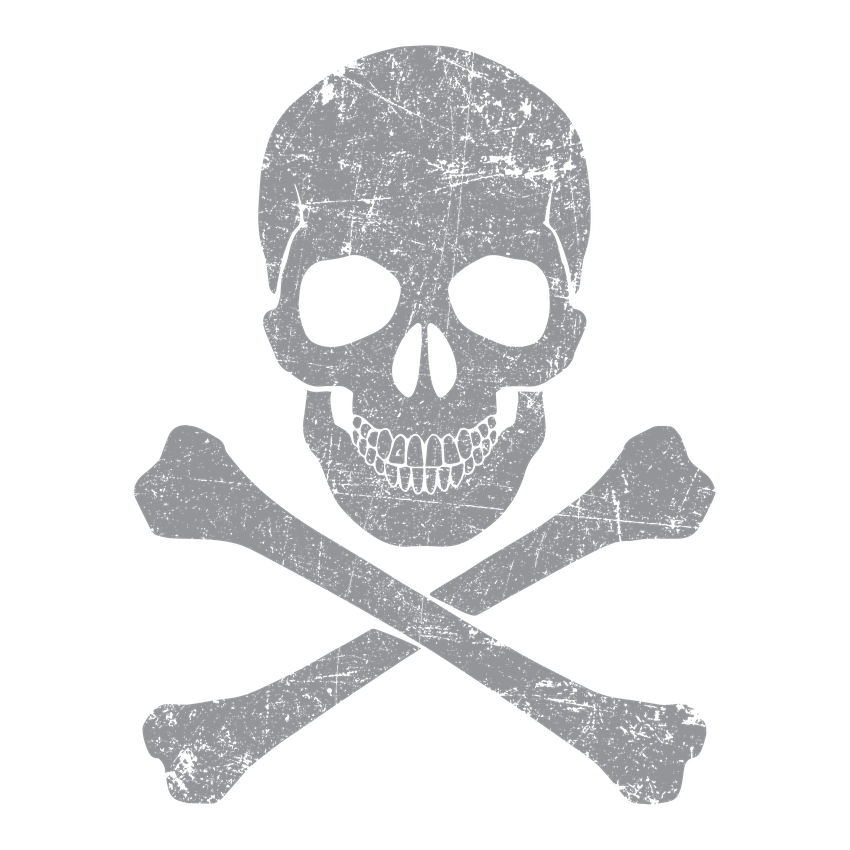 Grey Skull & Bones Mens Tee