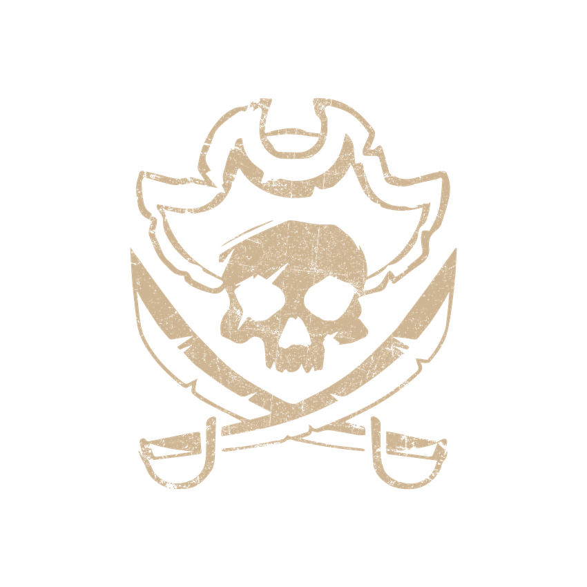 Skull with Scar Pirate Mens Tee