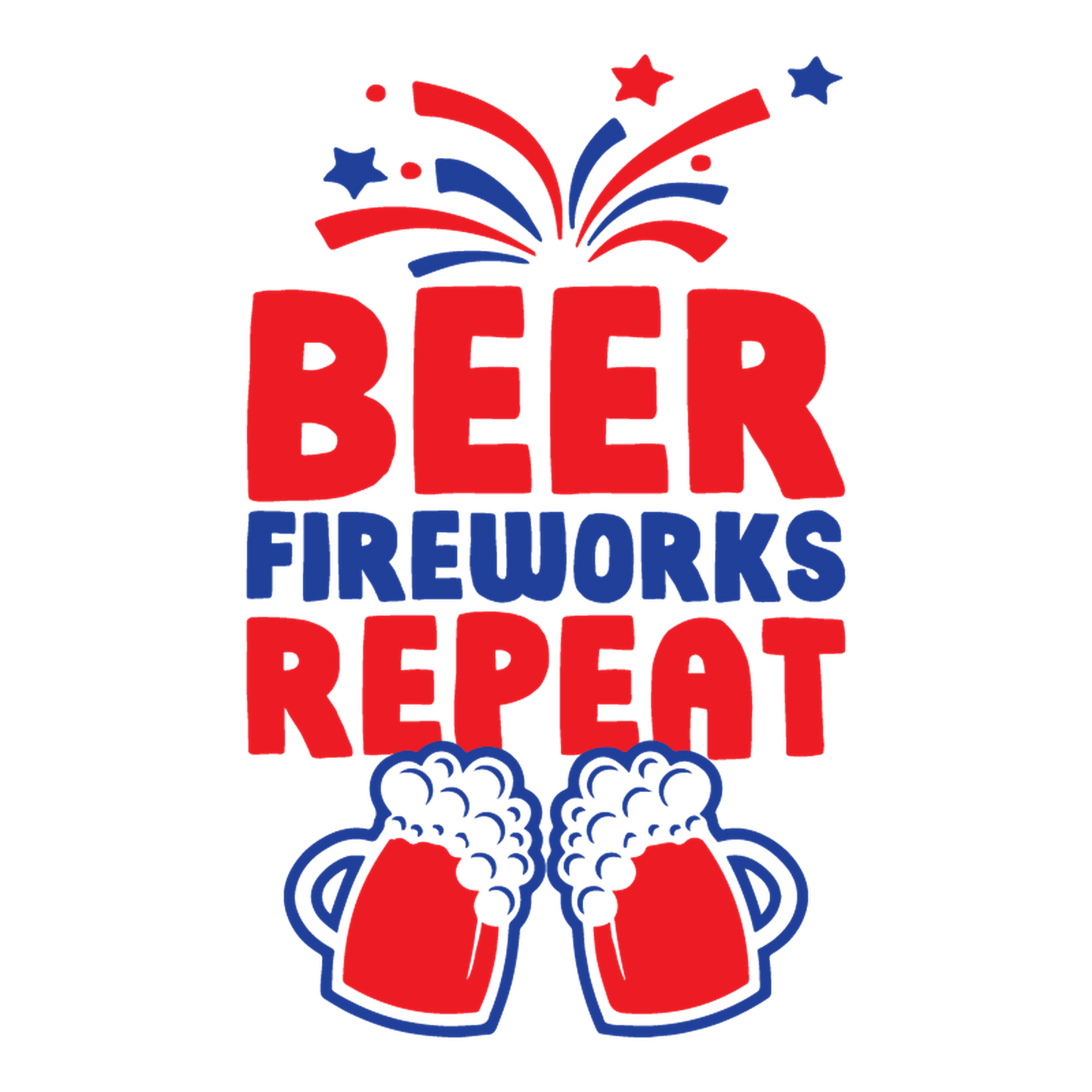 Beer, Firewords, Repeat 4th of July T Shirt