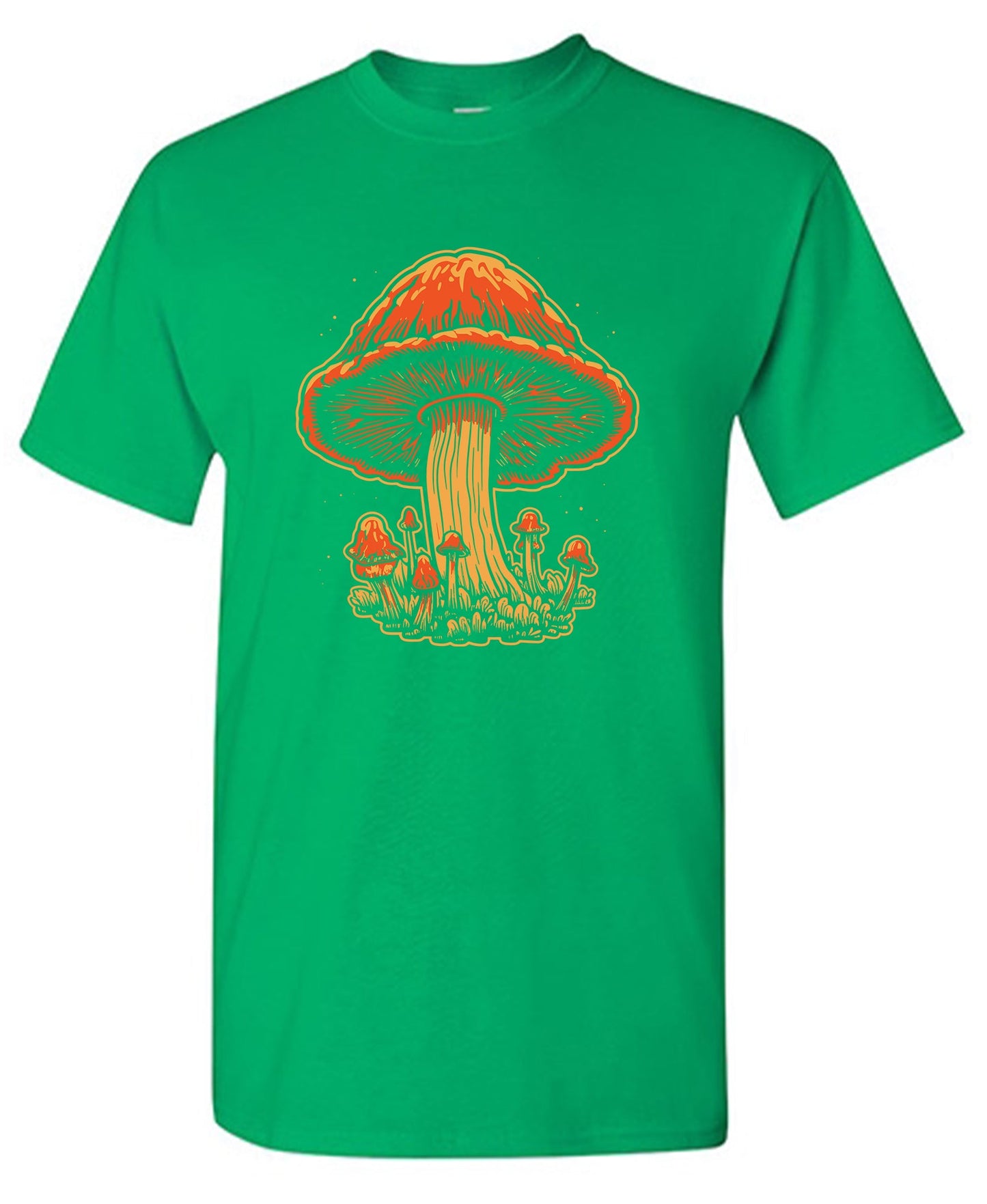 Orange Mushrooms Graphic T Shirt