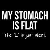 My Stomach Is Flat The L Is Just Silent T-Shirt - Roadkill T Shirts