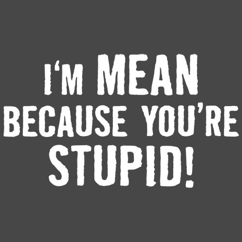 I'm Mean Because You're Stupid - Roadkill T Shirts