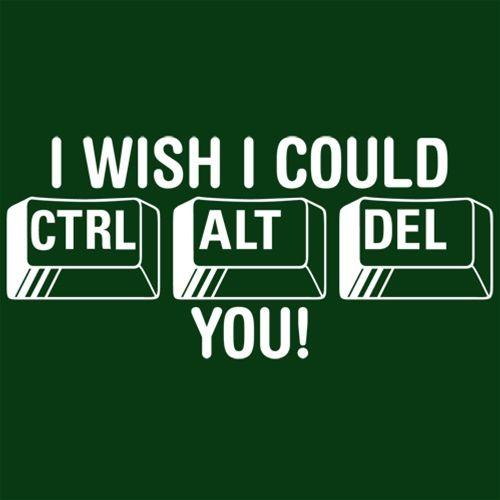 I Wish I Could Ctrl Al Del You! - Roadkill T Shirts