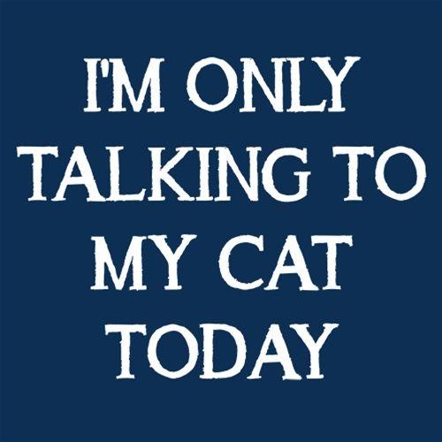 I'm Only Talking To My Cat Today - Roadkill T Shirts
