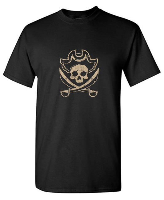 Skull with Scar Pirate Mens Tee