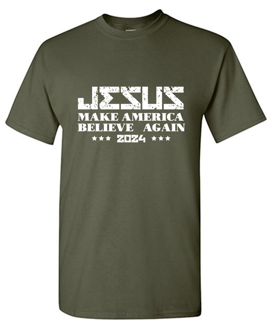 Jesus Make America Believe Again 2024 T Shirt