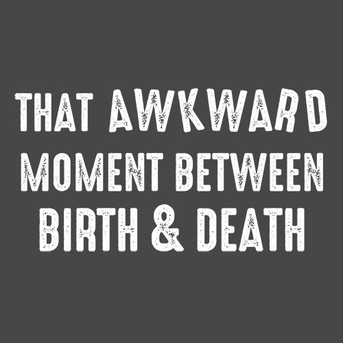 That Awkward Moment Between Birth And Death - Roadkill T Shirts