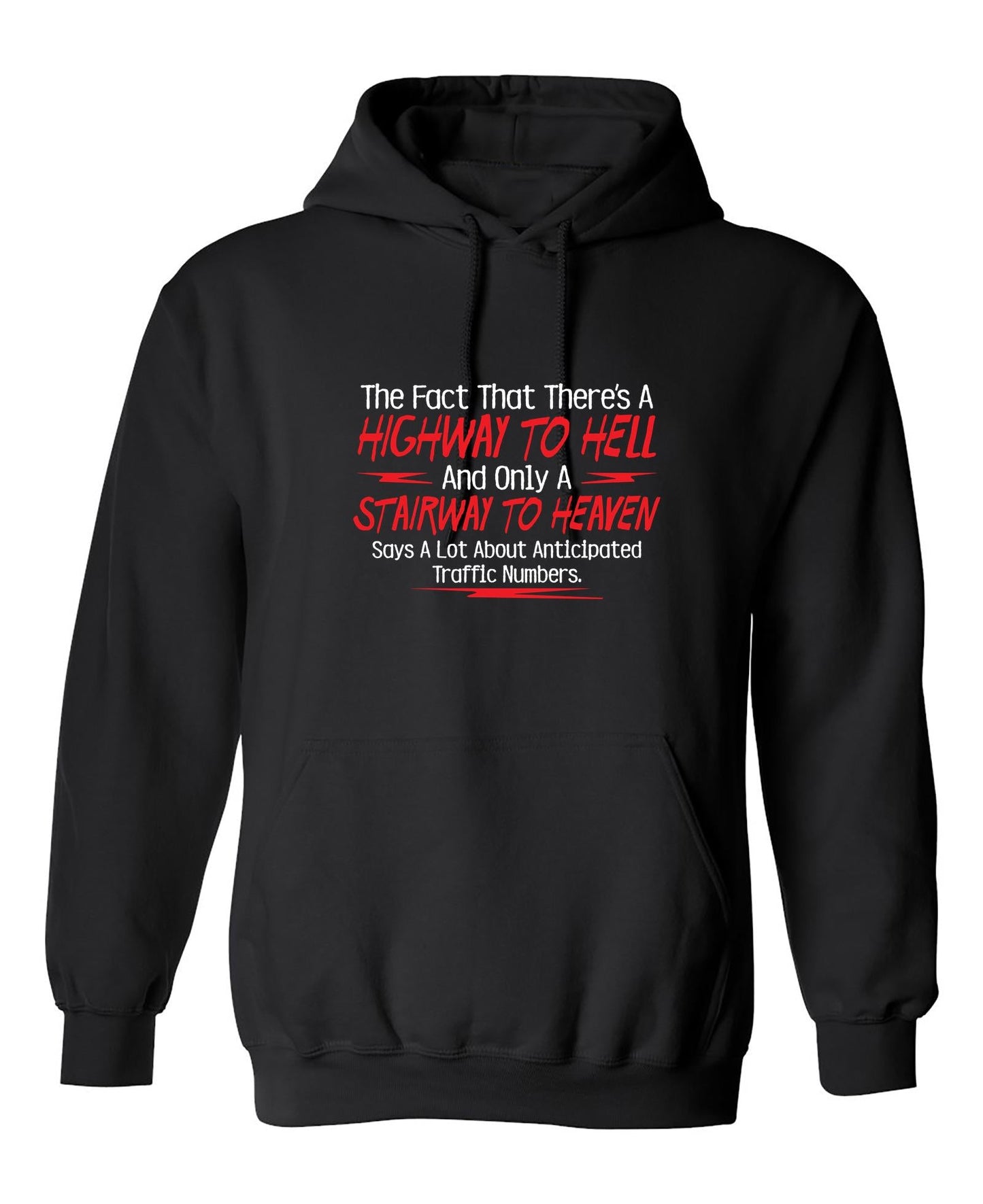 Funny T-Shirts design "The Fact That There's A Highway To Hell and Only A Stairway To Heaven Says A Lot"