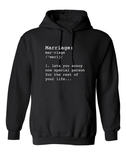 Funny T-Shirts design "Marriage: One Special Person For The Rest Of Your Life"