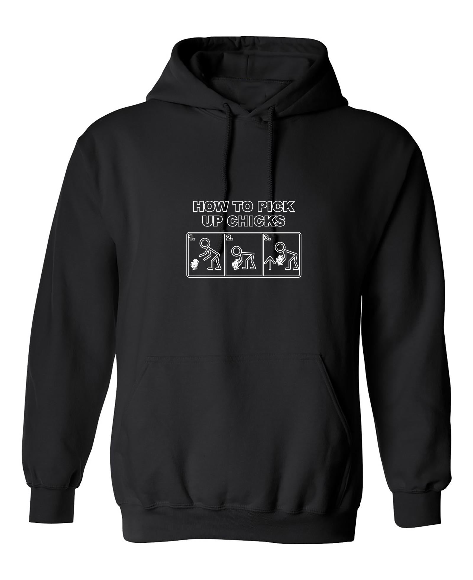 Funny T-Shirts design "How To Pick Up Chicks"