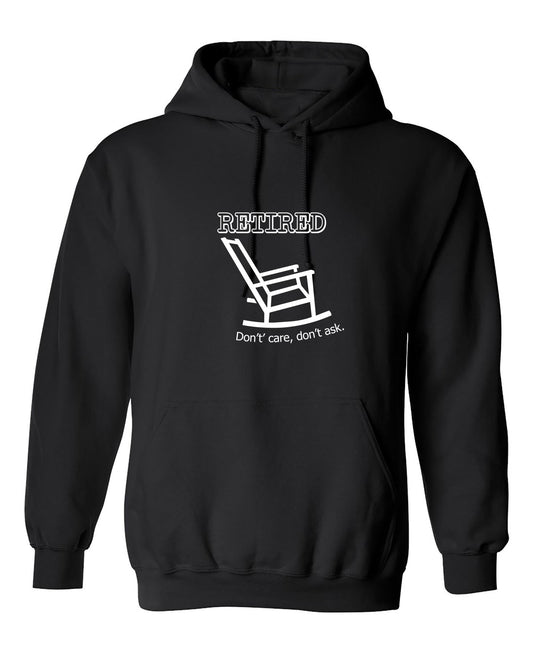 Funny T-Shirts design "RETIRED don't care don't ask"