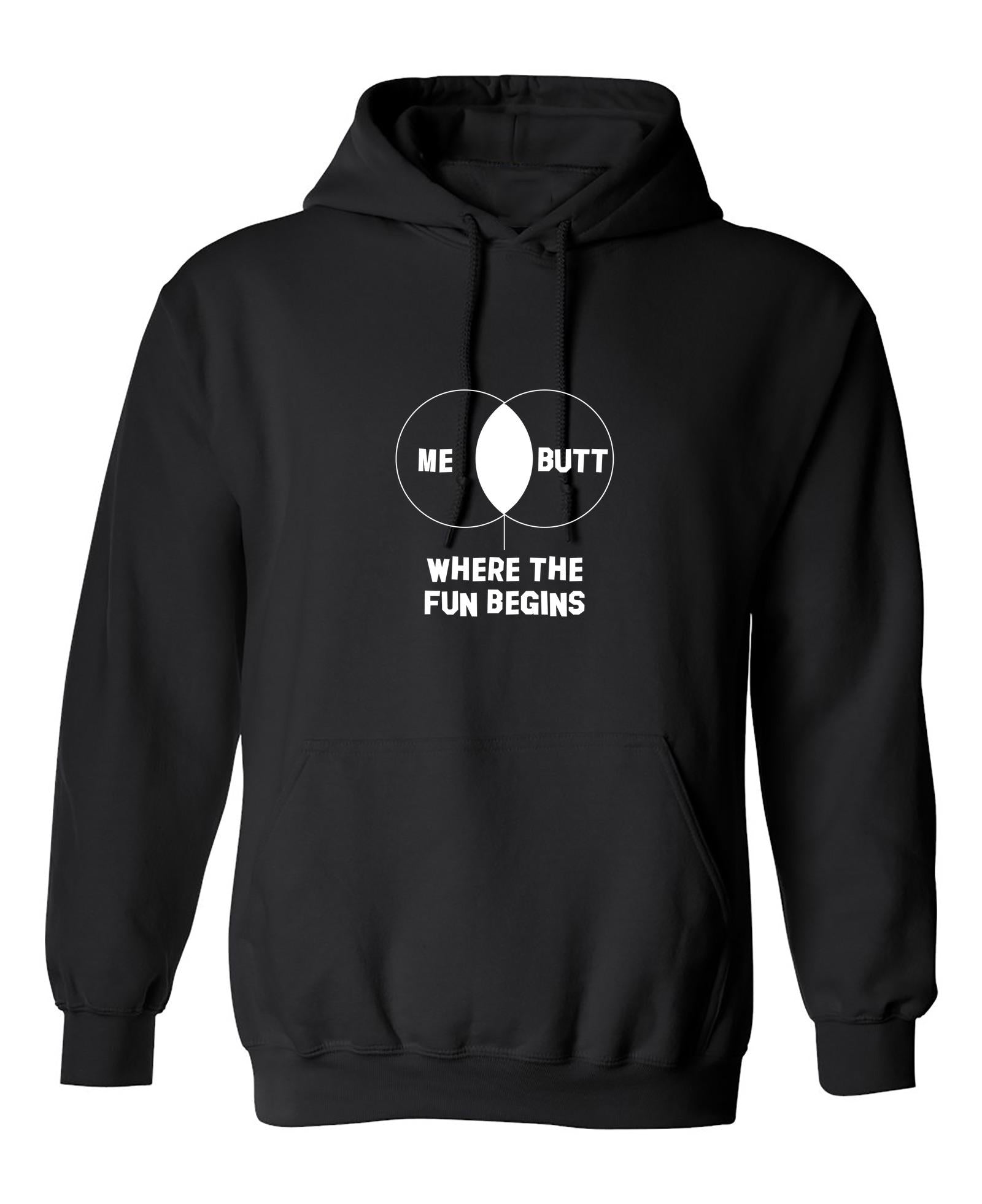 Funny T-Shirts design "Me Butt where the fun begins"
