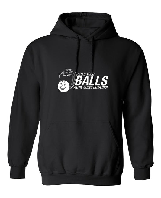 Funny T-Shirts design "Grab Your Balls We're Going Bowling"