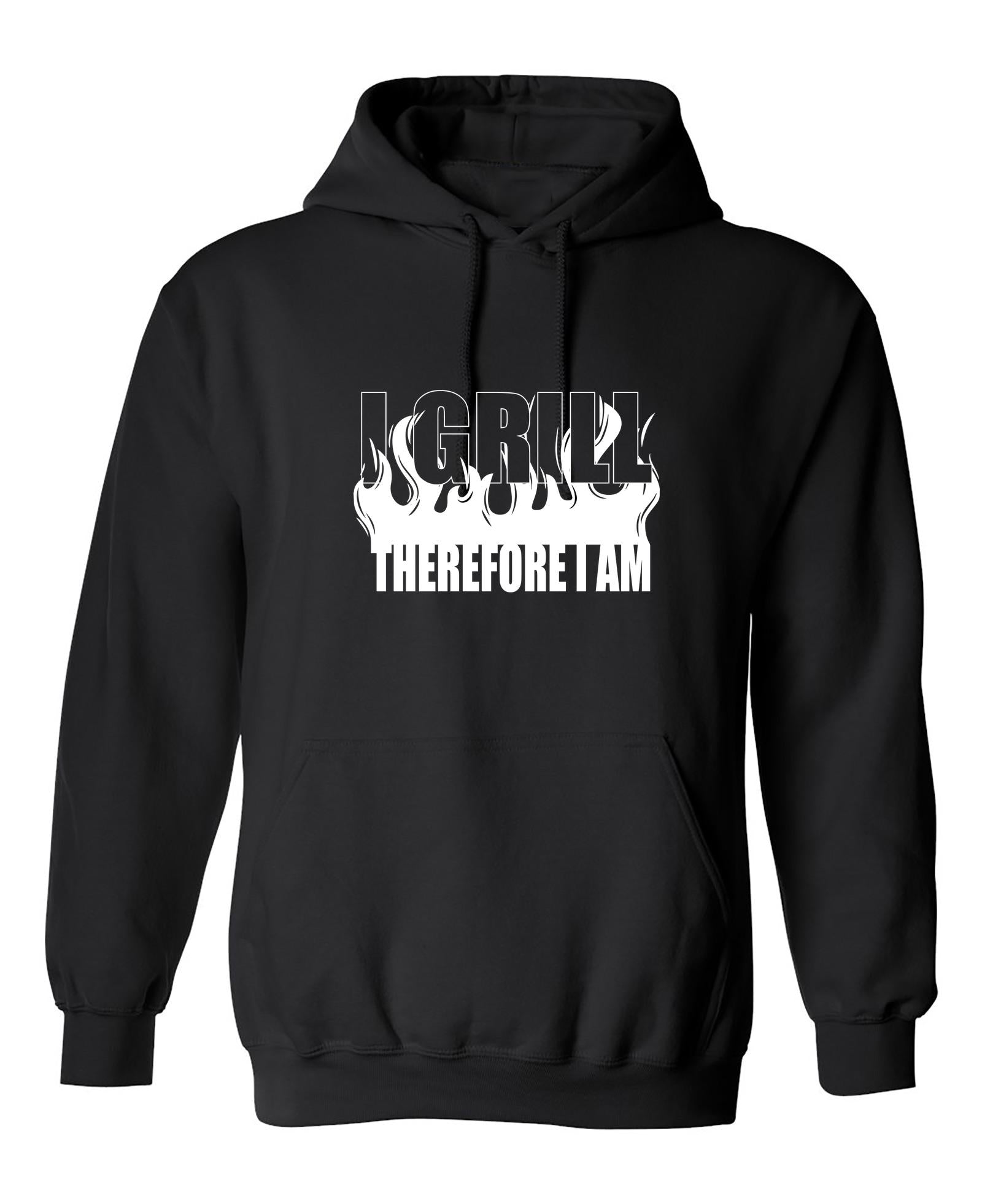 Funny T-Shirts design "I GRILL, Therefore I Am"