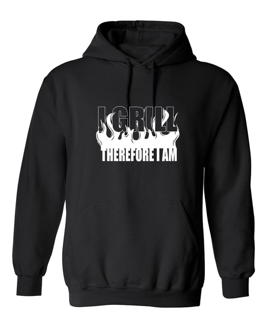 Funny T-Shirts design "I GRILL, Therefore I Am"