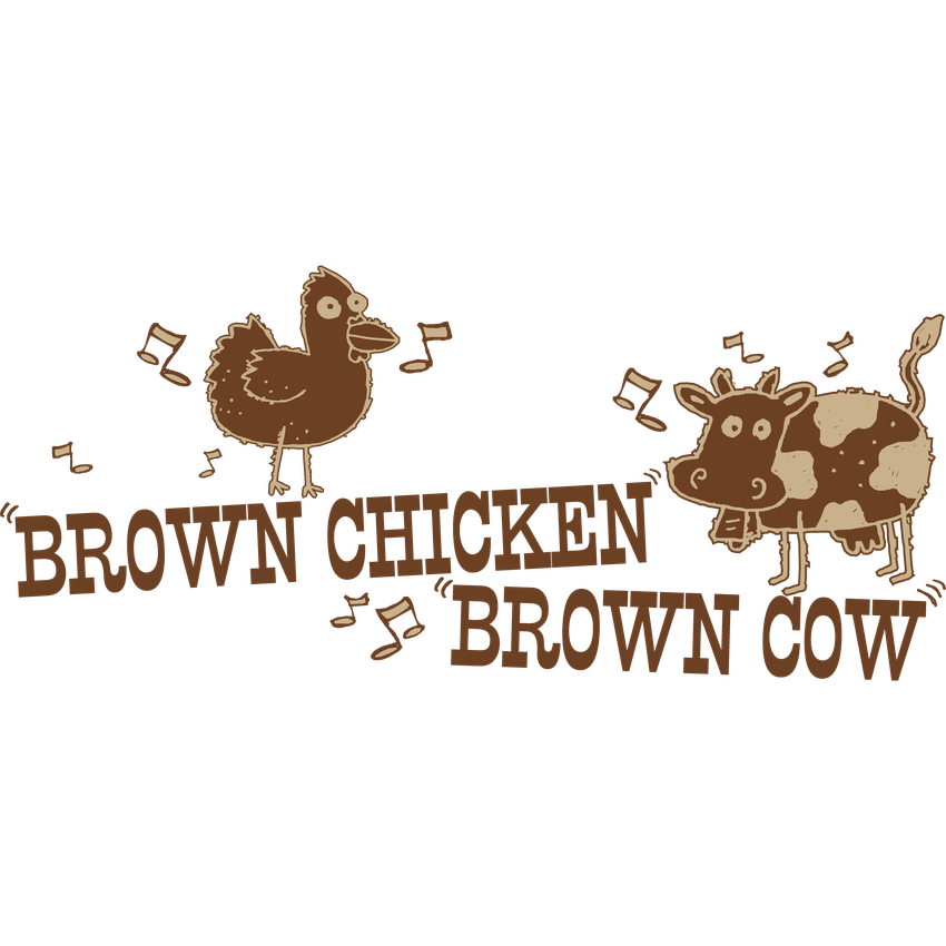 Funny T-Shirts design "PS_0681_BROWN_CHICKEN_COW"