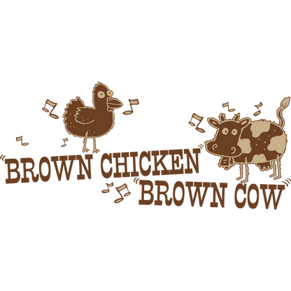 Funny T-Shirts design "PS_0681_BROWN_CHICKEN_COW"