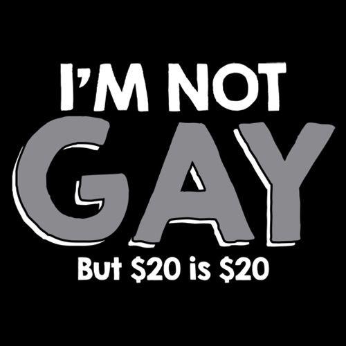 I'm Not Gay But $20 is $20 T-Shirt - Roadkill T Shirts