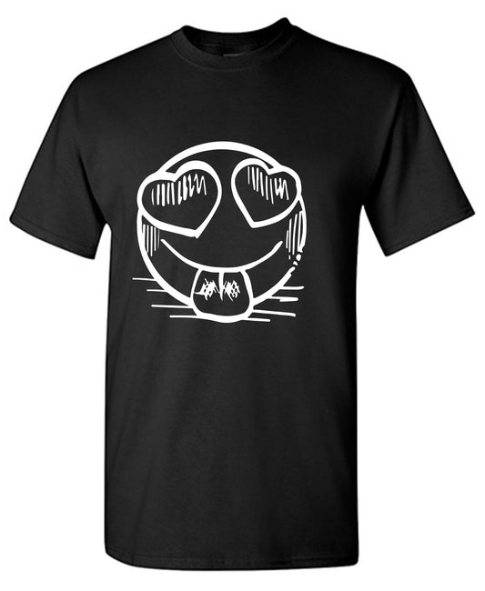 Smiley Heart Eyes Emoji Graphic Tee