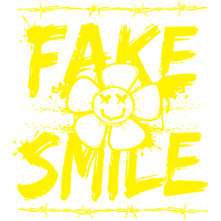 Funny T-Shirts design "Fake Smile, X Eyes Graphic Tee"
