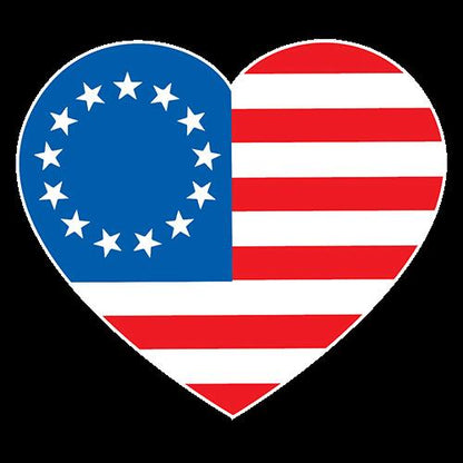 Betsy Ross Heart Shaped American Flag T-Shirt