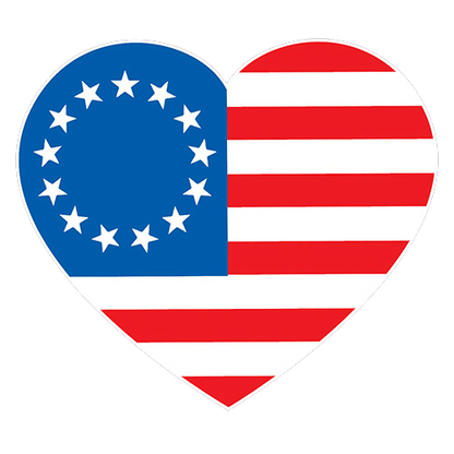 Betsy Ross Heart Shaped American Flag Tees