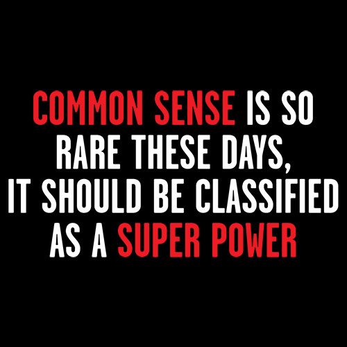 Common Sense Is So Rare These Days, It Should Be Classified As A Super Power - Roadkill T Shirts