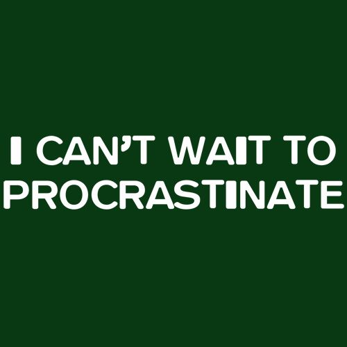 I Can't Wait To Procrastinate - Roadkill T Shirts