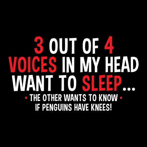 3 Out Of 4 Voices In My Head Want To Sleep T-Shirt