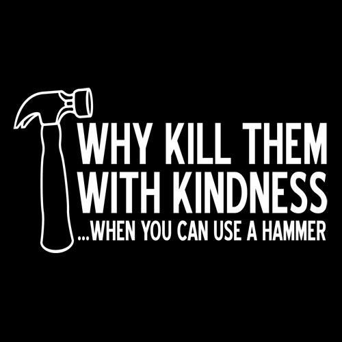 Why Kill Them With Kindness When YOu can Use A Hammer - Roadkill T Shirts
