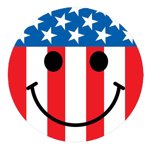 USA Flag Smile Face - Roadkill T Shirts