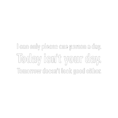 Can Only Please One Person A Day Today Isn't Your Day Tomorrow Doesn't Look Good - Roadkill T Shirts